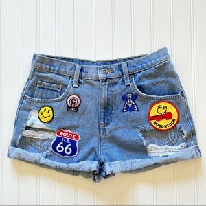 Carmar Light Wash Distressed Denim Jean Shorts Size 26